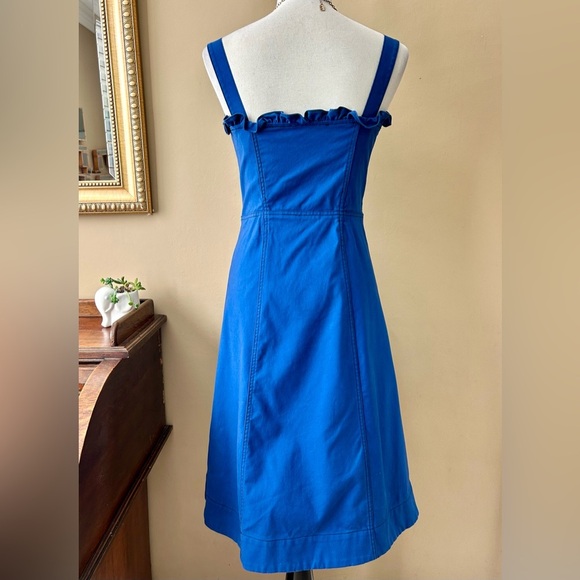 Sea New York Royal Blue Ruffle Corset Bustier Milkmaid Zip Front Midi Dress S - Picture 9 of 15
